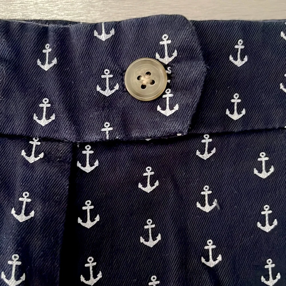 J.Crew  Navy & White Anchor Print Shorts 6